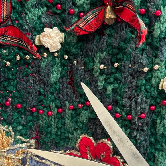 Tiara Red Sweater with Tree & Festive Accents small - Picture 9 of 12